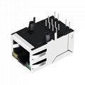 5-6605748-1 10/100 Base-T 1 Port RJ45 Magnetics Connector With 90 Degree