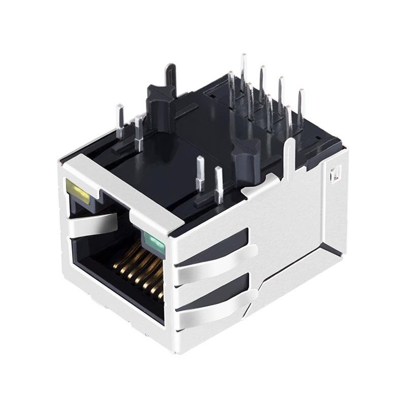 13F-61JGYDPH2NL Single Port Connector RJ 45 With 10/100 Base-T Magjack 2