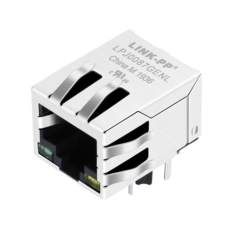 13F-61JGYDPH2NL Single Port Connector RJ 45 With 10/100 Base-T Magjack 3