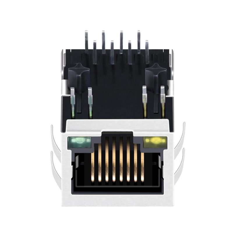XRJG-01P-1-D3C-210 Tab Down Single Port RJ45 Connector Price With LED 2