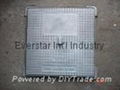 Square manhole cover and frame 