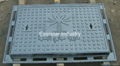 Rectangular manhole cover and frame