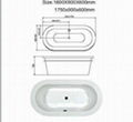 Rectangular Acrylic Bathtub with Fiberglass Reinforced