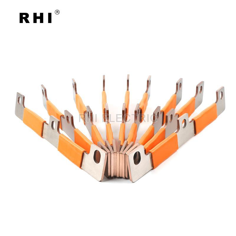 Flexible copper busbar with orange heat shrink tube 4