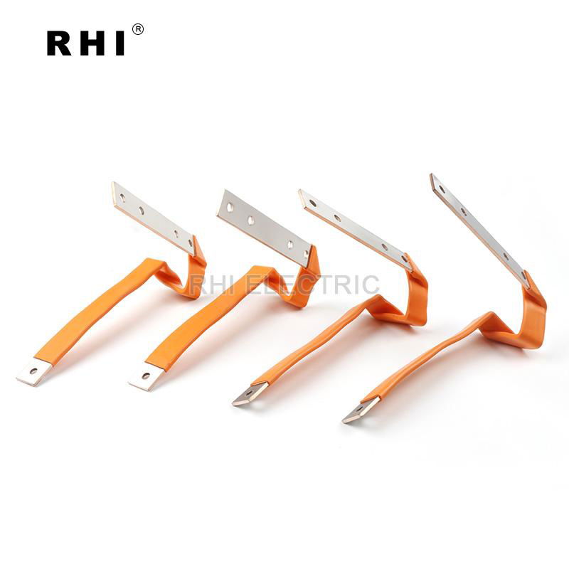 Flexible copper busbar with orange heat shrink tube 5