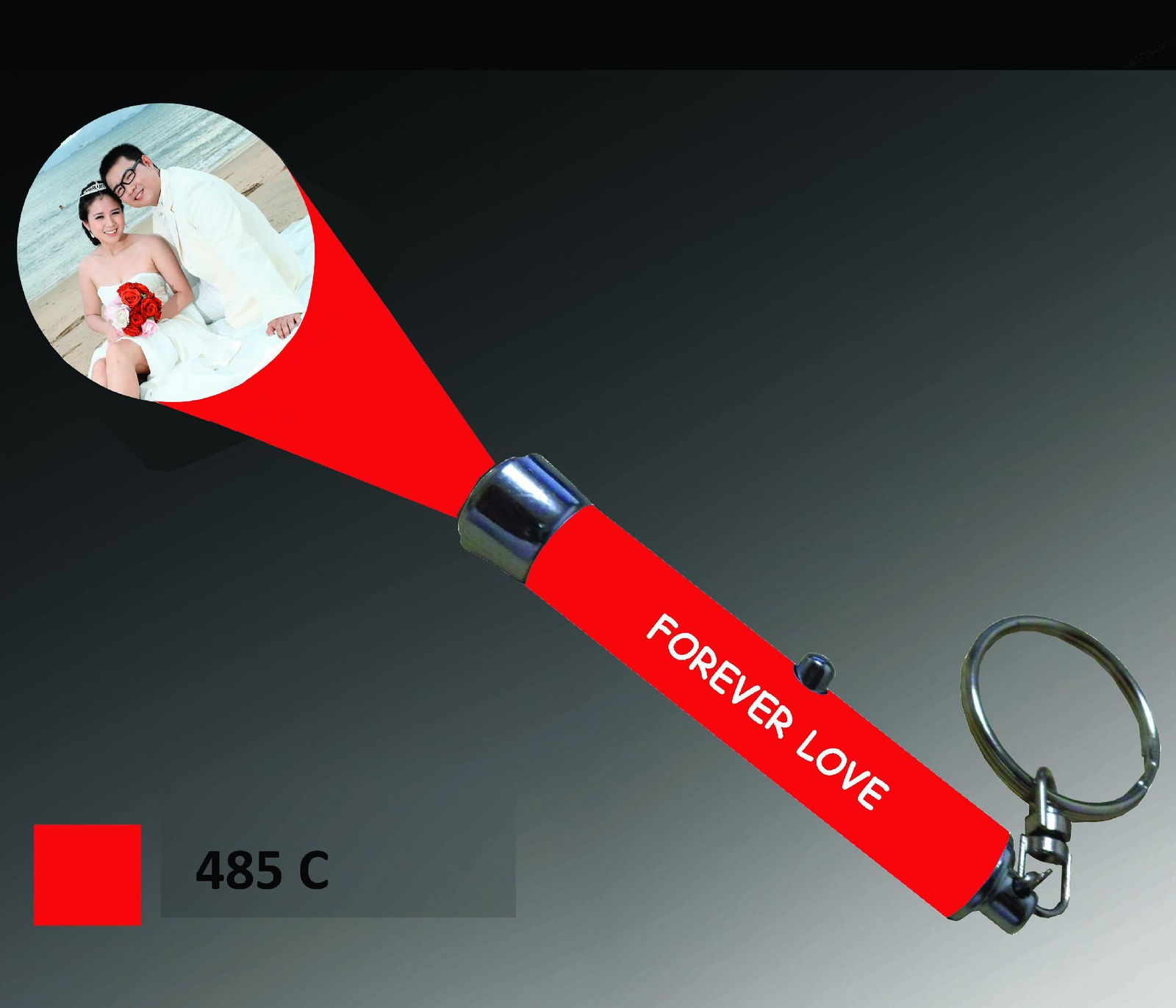 LOGO projector light laser projection torch LED keychain for promotional gifts 4