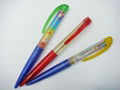 塑胶创意圆珠笔入油笔 2D或者3D漂浮物灌油圆珠笔文具礼品 2