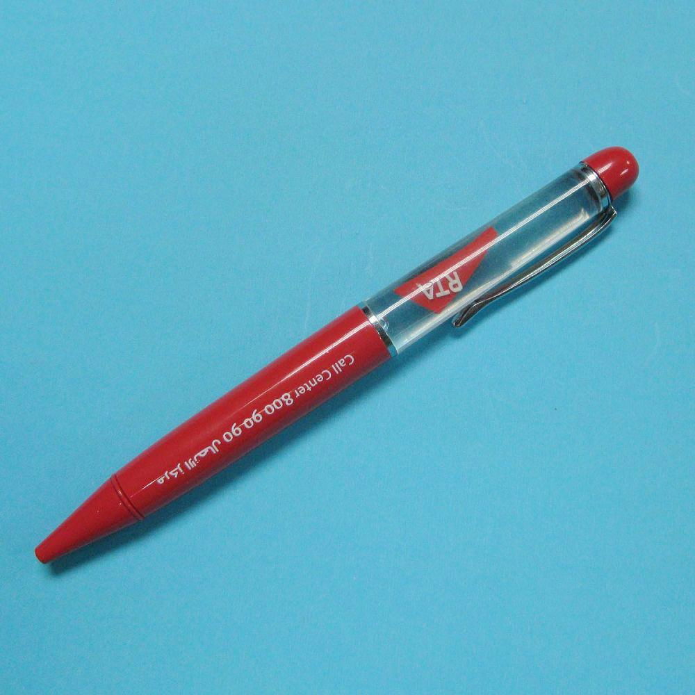 定制ABS材质灌油笔 漂浮物液体圆珠笔 2D或者3D漂浮物可用