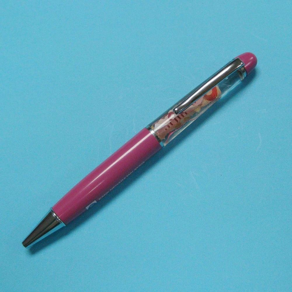定制ABS材质灌油笔 漂浮物液体圆珠笔 2D或者3D漂浮物可用 2