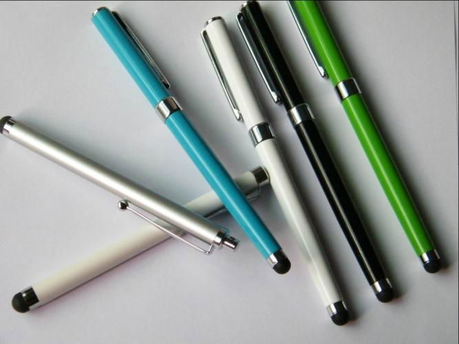 2 in 1 Cheap capacitive Stylus touch pens stylus gel ink pens with stylus tip 2