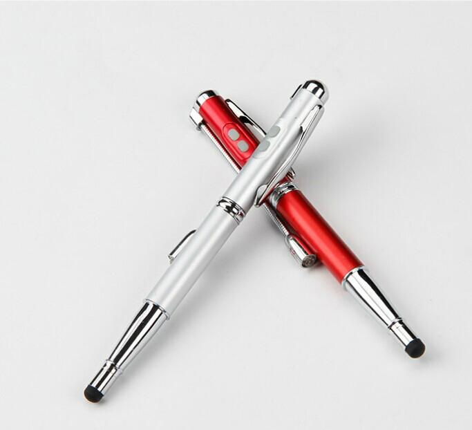 5合1多功能电容笔 红激光触控笔 UV验钞灯触摸屏手写笔 2