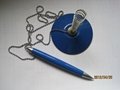 Metal desk pens bead chain ballpoint pens with Metal circular base gift pens