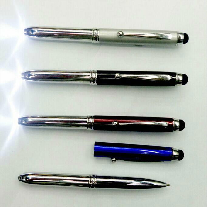 金屬iphone 手寫筆 多功能觸摸筆帶LED發光功能 3合1觸屏筆 2