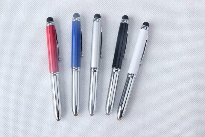 3 In 1 Metal LED Light Ball Pen With Stylus Touch For Smartphone Tablets 1