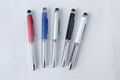 3 In 1 Metal LED Light Ball Pen With Stylus Touch For Smartphone Tablets