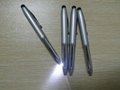 3 In 1 Metal LED Light Ball Pen With Stylus Touch For Smartphone Tablets