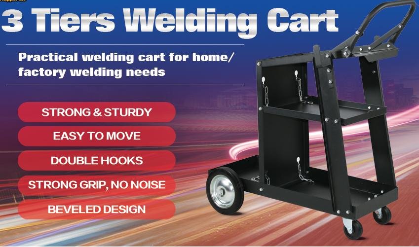 Welding Carts for MigTig Welder and Plasma Cutter Welder Cart on Wheels  3