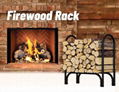 Sturdy Firewood Rack Fireplace Tools Set with 4 Fireplace Accessories Brush Shov