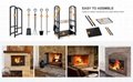 Sturdy Firewood Rack Fireplace Tools Set with 4 Fireplace Accessories Brush Shov 5