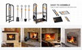 Sturdy Firewood Rack Fireplace Tools Set with 4 Fireplace Accessories Brush Shov