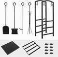 Delxo Fireplace Rack Indoor with 4 pcs Fireplace Tools Fire Pits Tools for Outdo