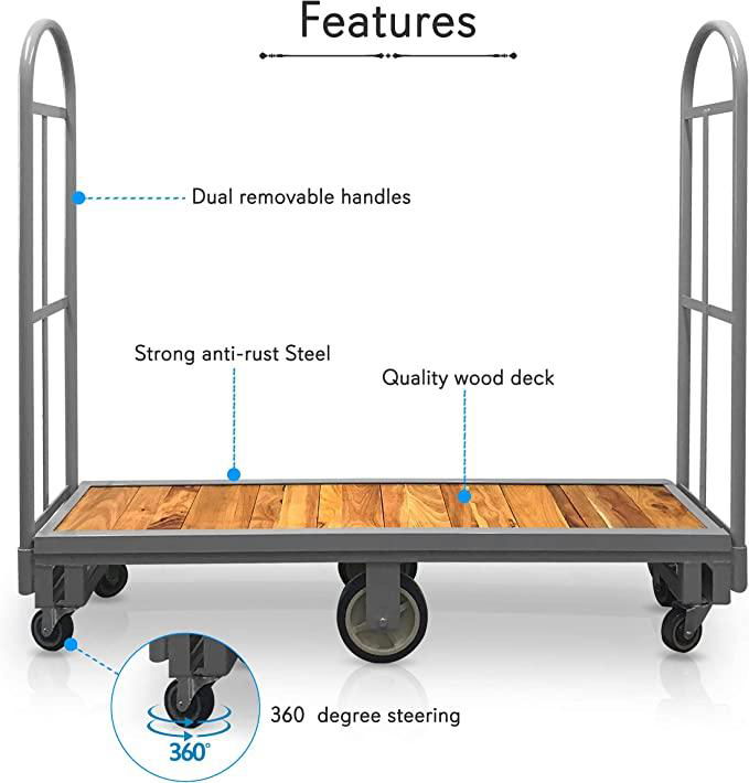 six wheel truck,platform hand trolley