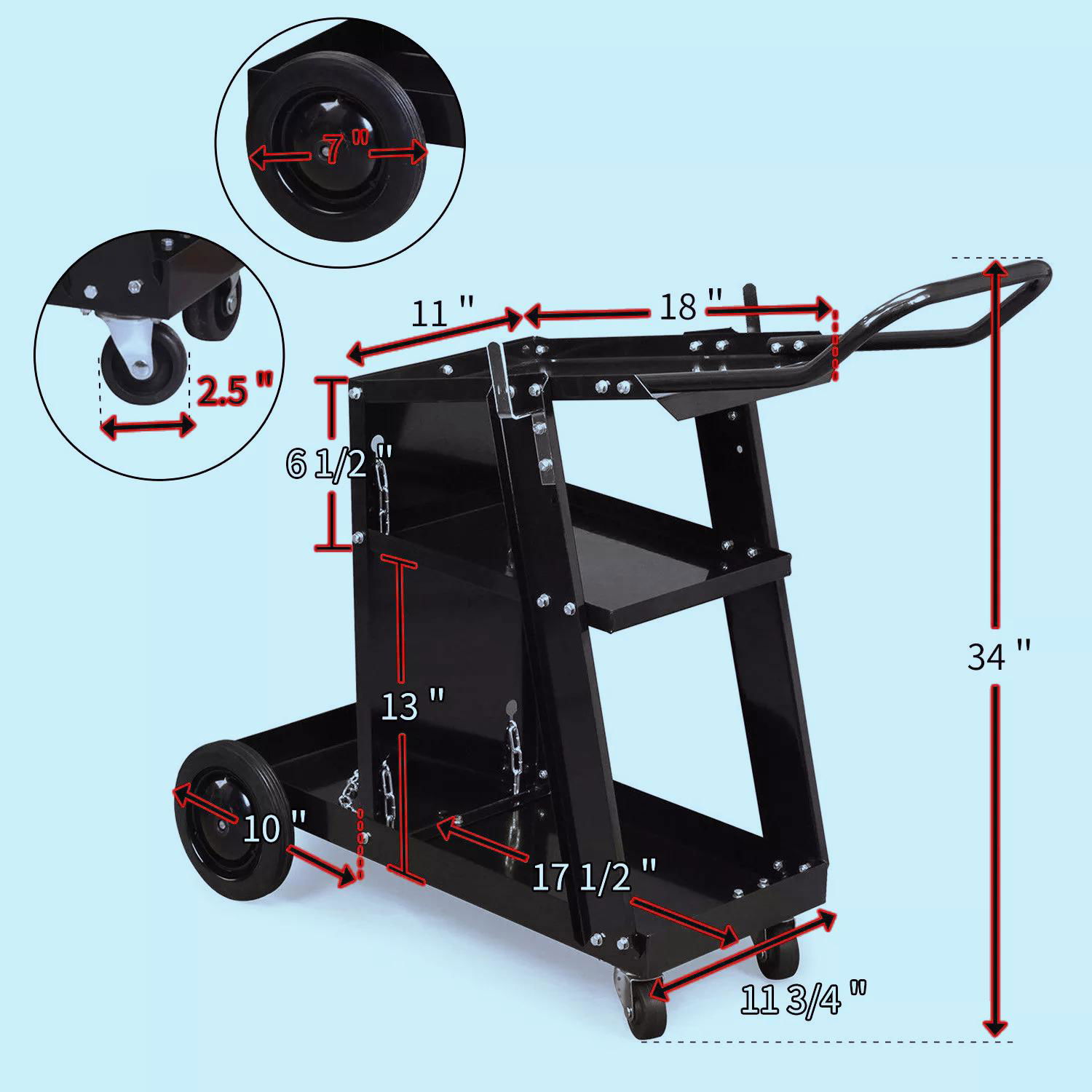 ANRYAGF Welding Carts for MigTig Welder and Plasma Cutter Welder Cart on Wheels  2