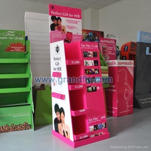 Three Shelf Cardboard Retail Display Racks for Diet Tea 2