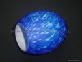 Handblown glass lamp shade in spotted blue color 4