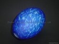 Handblown glass lamp shade in spotted blue color 5