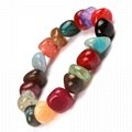 Irregular shape multicolor stone beads bracelete