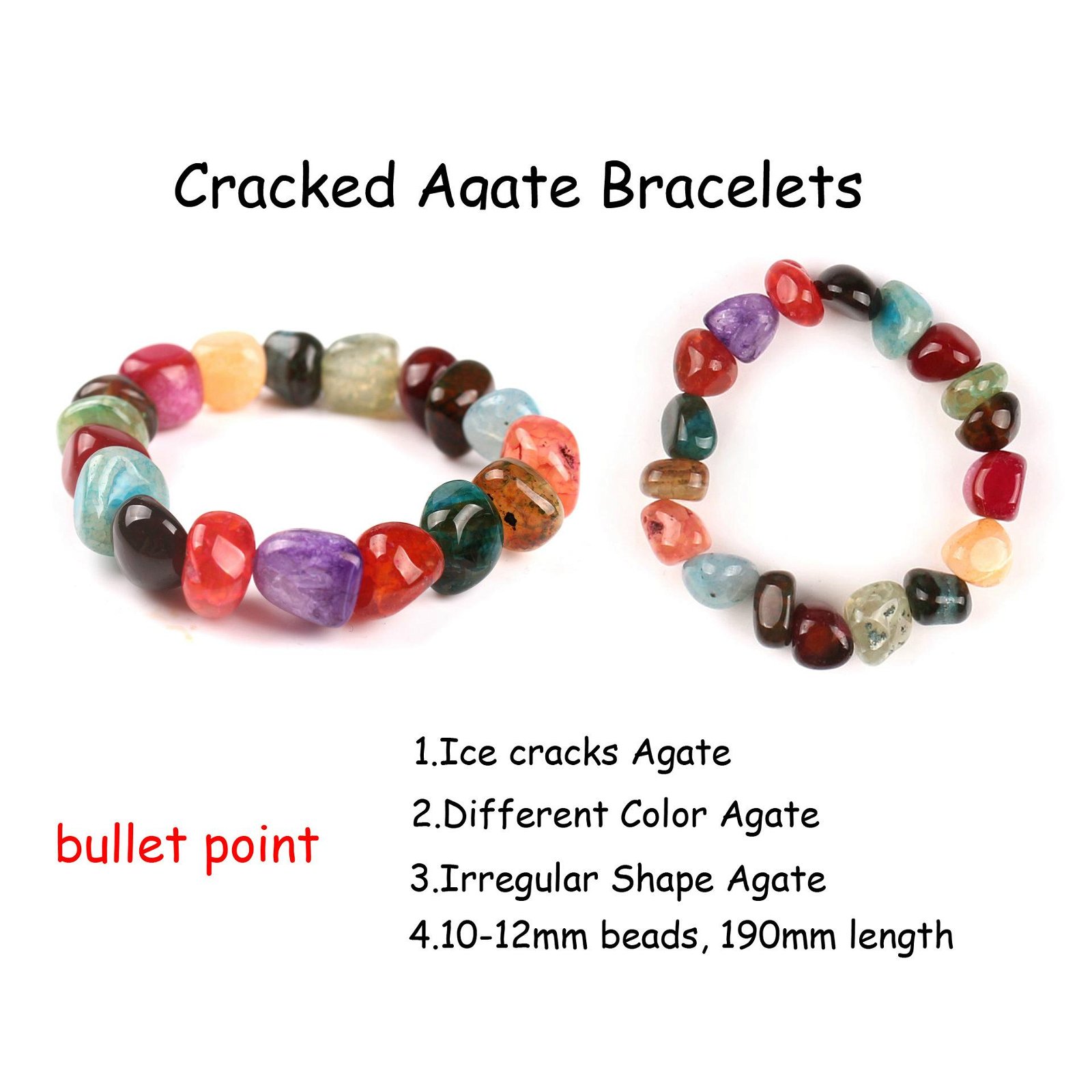 Irregular shape multicolor stone beads bracelete 5