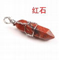 Natural handwork sexangular prismy stone pendant