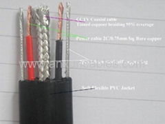 Elevator cable with power wire