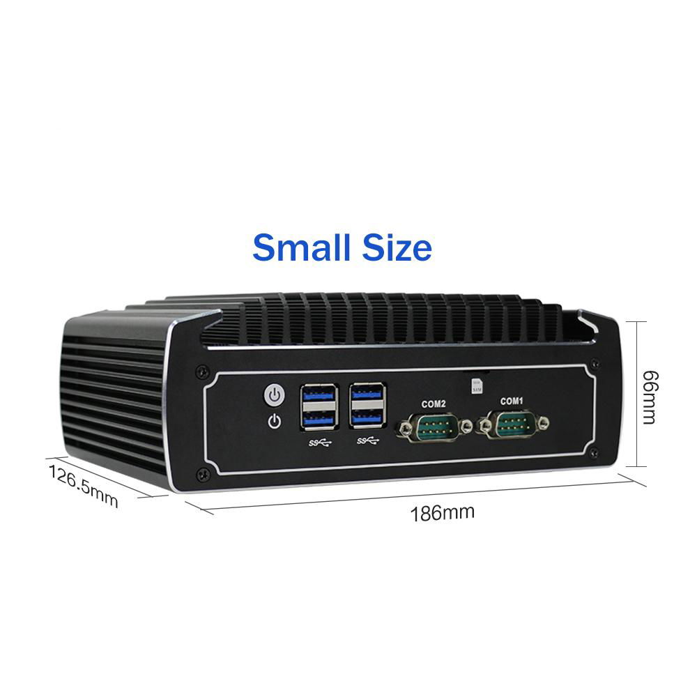 Partaker Intel Core i7 Industrial Computer 8550U Barebone Fanless Mini PC 2