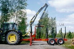 log trailer with crane