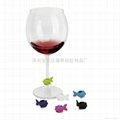 silicone Mustache glass markers wine charms 4