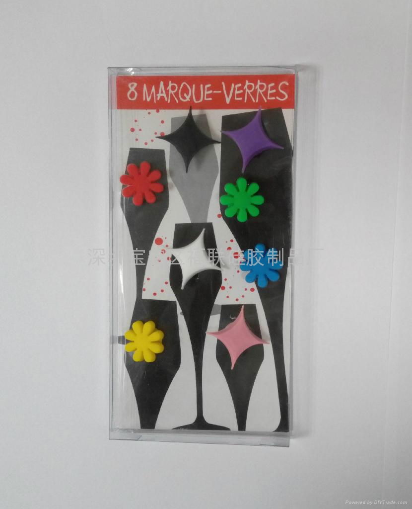 silicone wine charms glass markers 3