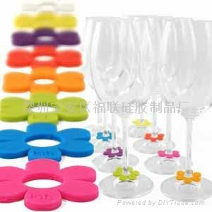 silicone wine charms glass markers 5