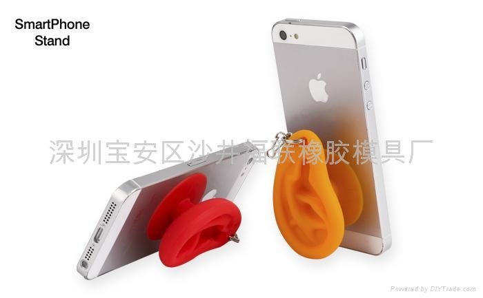 Ear Shaped Silicone Cable Winder Keychain Suction Cup 2