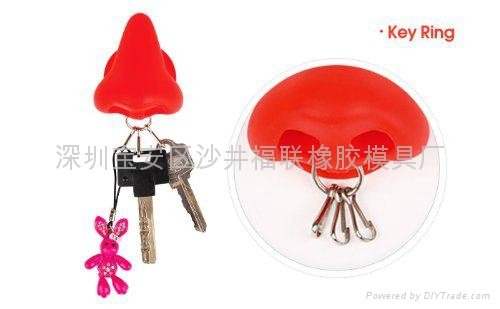 Nose Shaped Cable Winder Management Cellphone Holder Keychain  4