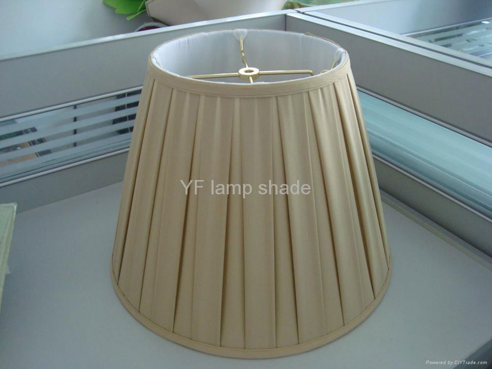 Box pleated shantung fabric handmade lamp shade  3