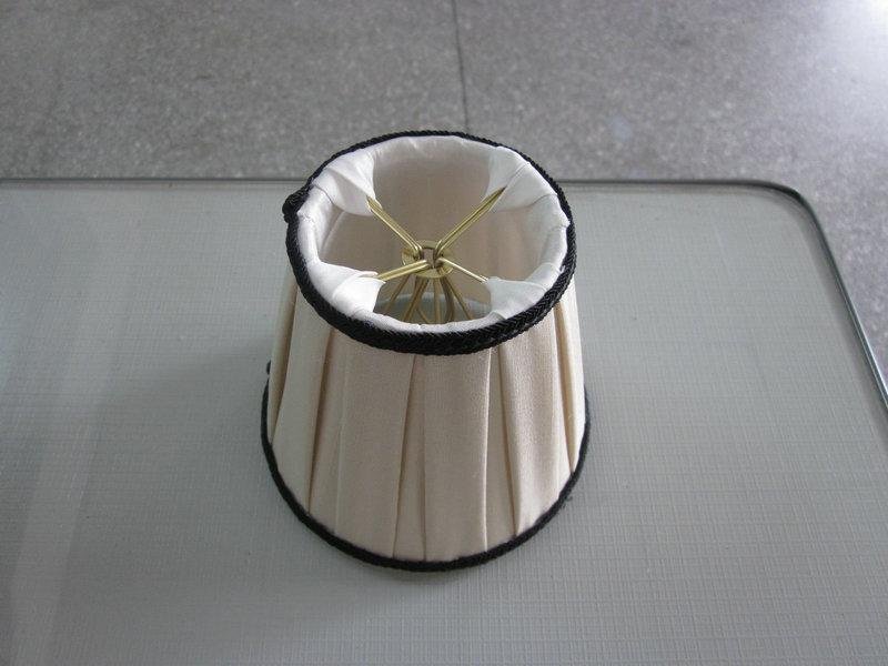 Box pleated shantung fabric handmade lamp shade  4