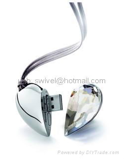 crystal heart shape usb drive  2