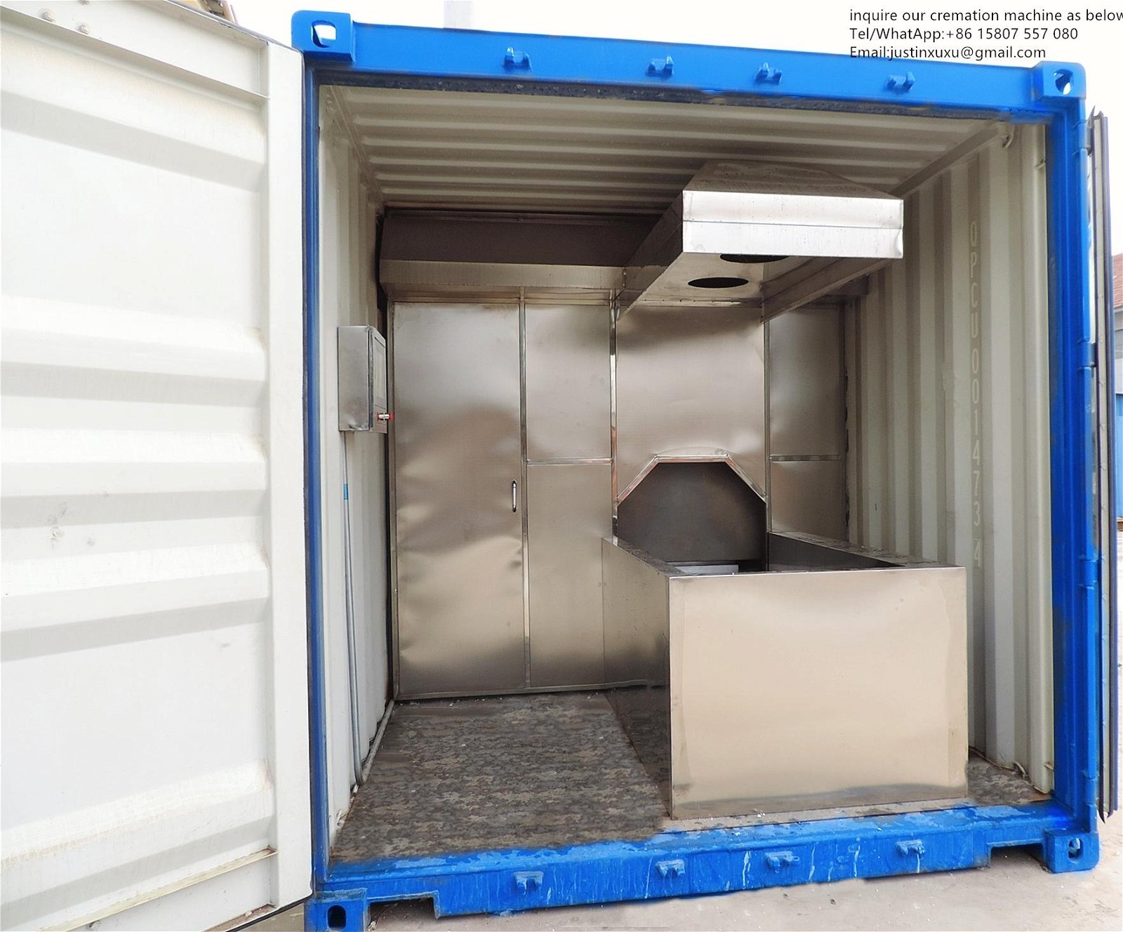 moving container furnaces for cremation designed human  for Malaysia market  