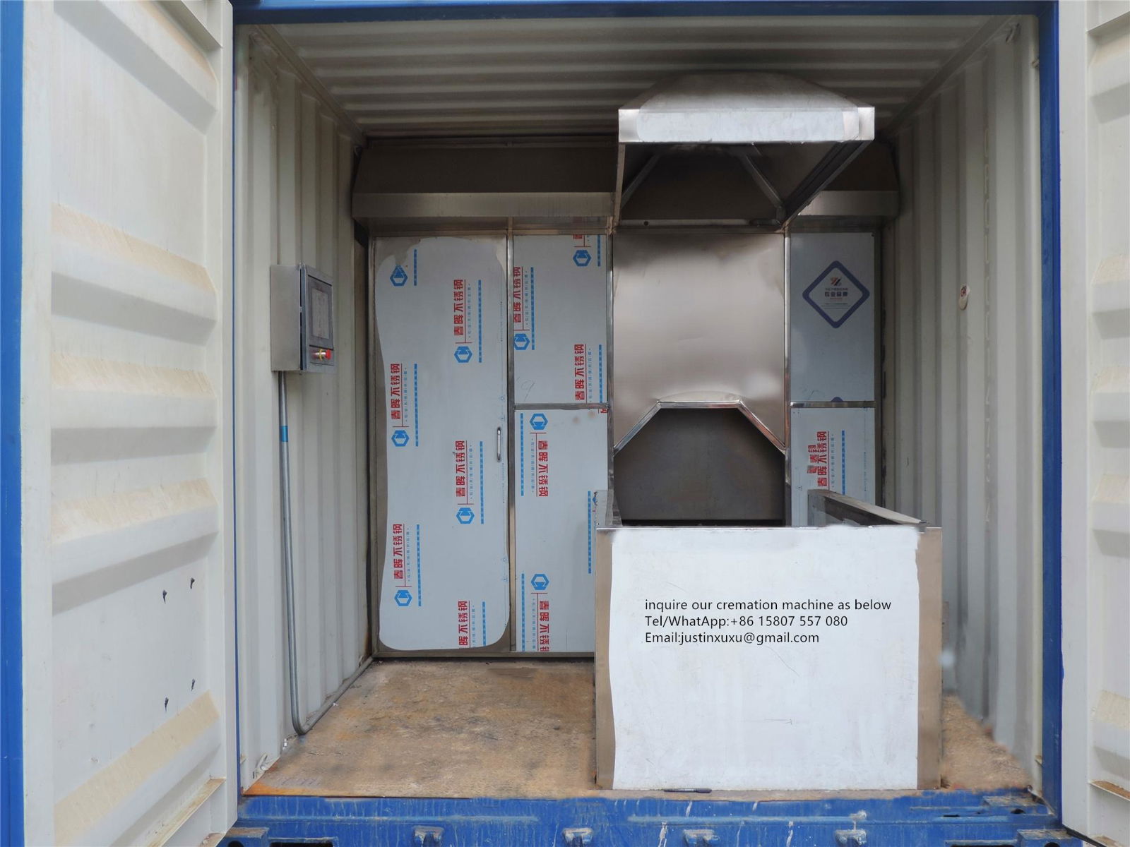 moving container furnaces for cremation designed human  for Malaysia market   2