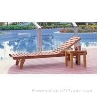 Hot sale leisure wooden folding beach bed with wheels 2028 2