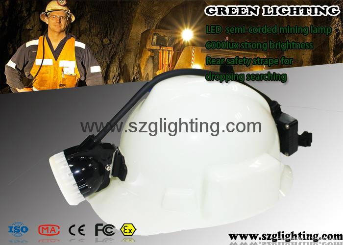 5.2Ah 10000 Lux Semi-corded Cap Lamp Led Mining Light with Rear Warning Light 4