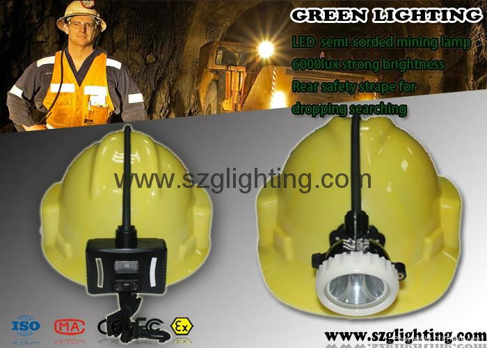 5.2Ah 10000 Lux Semi-corded Cap Lamp Led Mining Light with Rear Warning Light 2