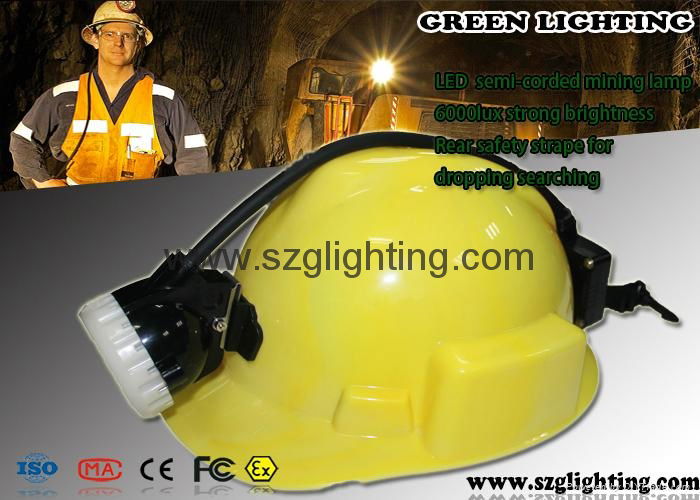 5.2Ah 10000 Lux Semi-corded Cap Lamp Led Mining Light with Rear Warning Light 3